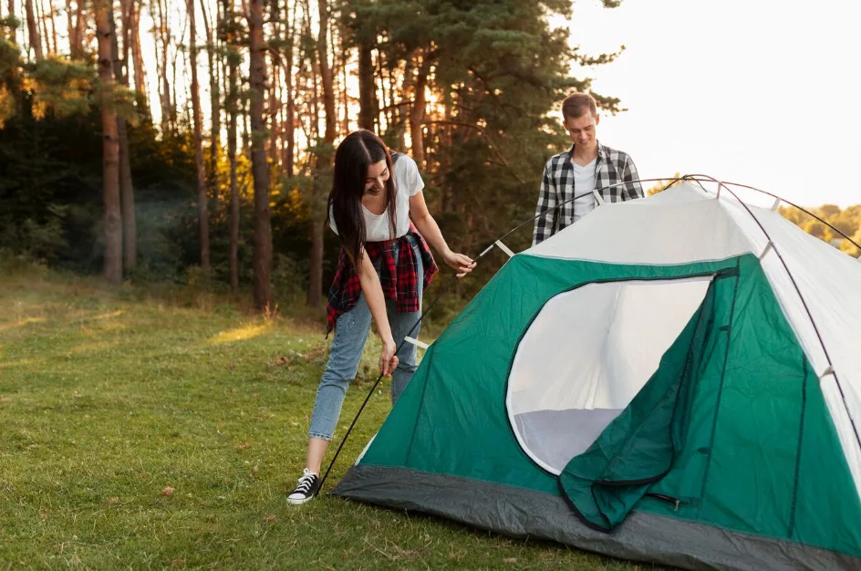 Choose a weather-resistant, appropriately-sized tent.