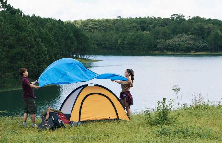 Camp near water responsibly for convenience.