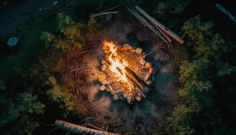 safely build a campfire